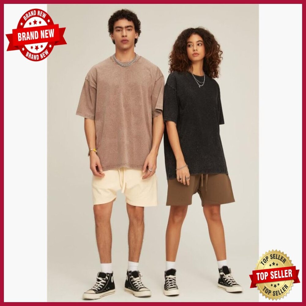 Oversized Cotton T-Shirt Unisex Vintage Streetwear Loose Fit Casual Tee - Picture 5 of 7